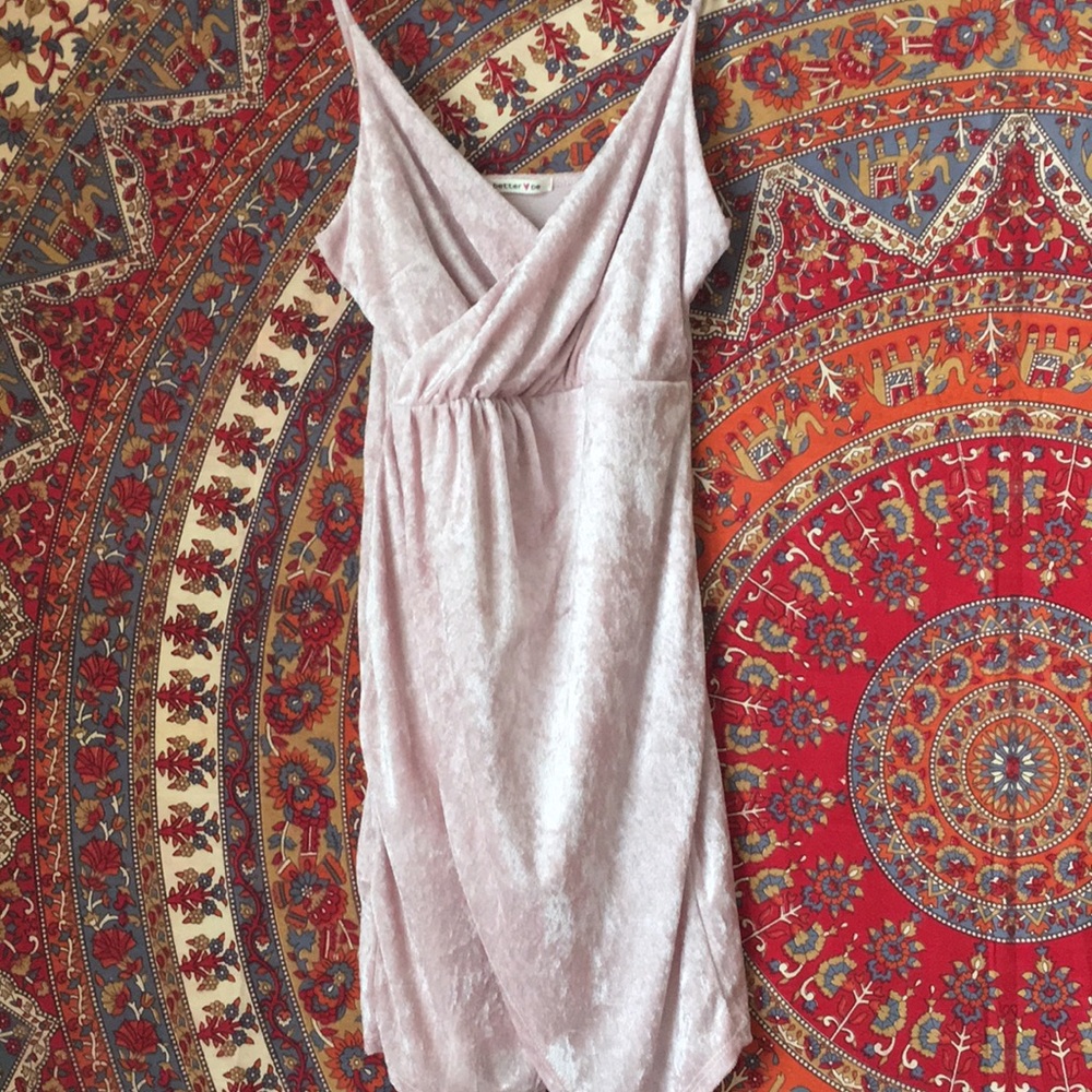 Blush Pink Velvet Dress